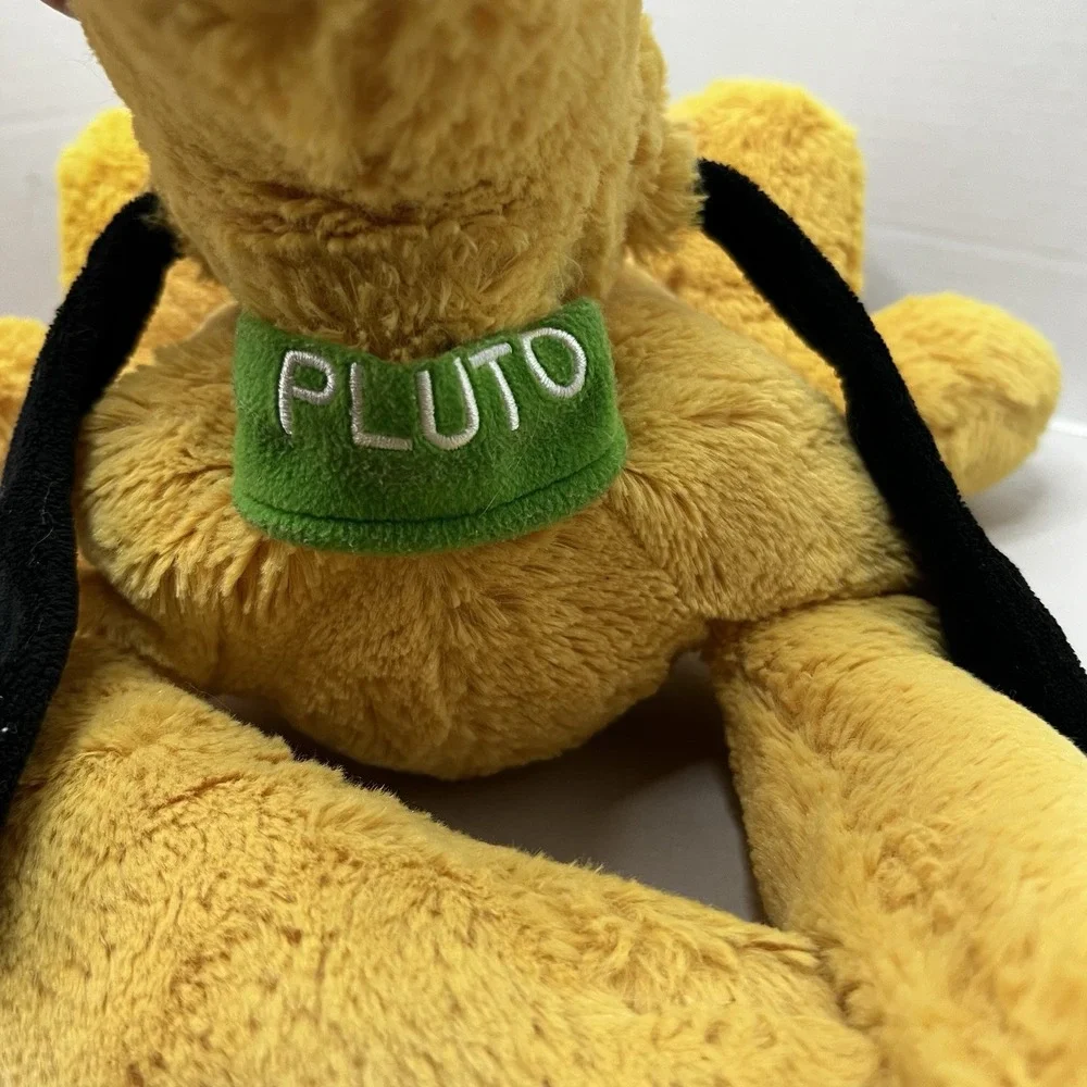 Vtg Disney Store‎ Jumbo 20 inch Pluto World Pluto Plush Green  Collar Authentic